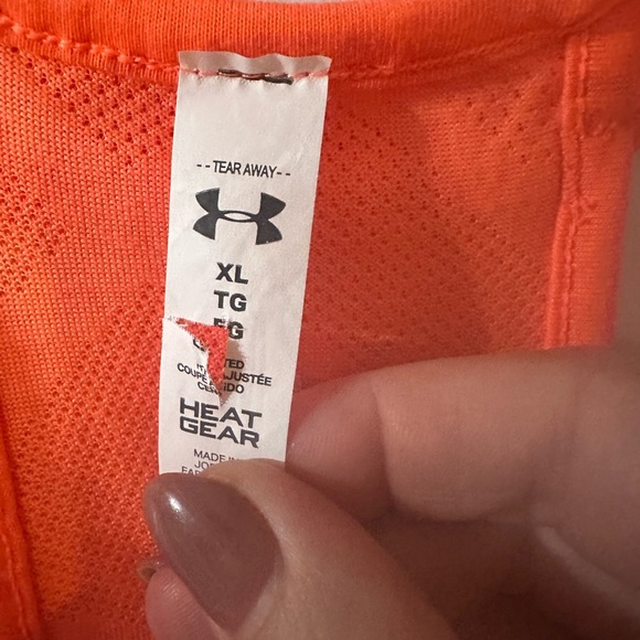 Under Armour Women's Heat Gear Orange Racerback Tank. Size XL. - Picture 3 of 8